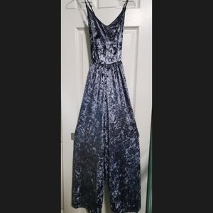 Medium Blue Velvet Romper